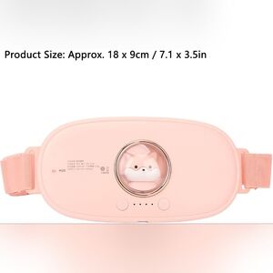 Electric Heated Waist Belt, Fast Heating Hot Compress Massage Belt 4 Levels USB